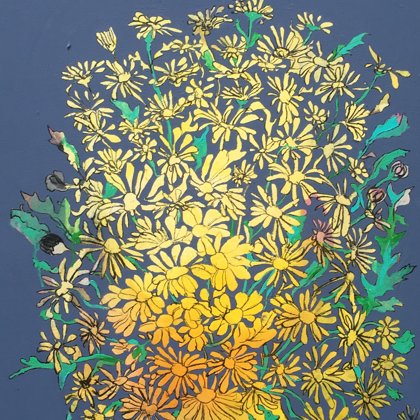 Mageritten I, 93 x 60 cm, Acryl und Kohle auf Leinwand, 2019, verkauft