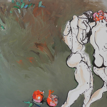 Die Vertreibung, 130 x 160 cm, Acryl auf Leinwand, 2011