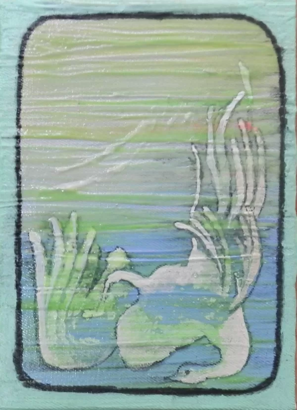 Phoenix, 18 x 13 cm, Mischtechnik auf Leinwand, 2015