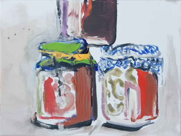 Einmachgläser, Acryl auf Leinwand, 30 x 40 cm, 2009, verkauft 