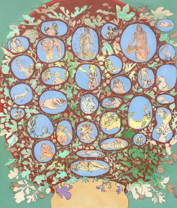 Hingabe, 130 x 110 cm, Acryl und Kohle auf Leinwand, 2019, verkauft