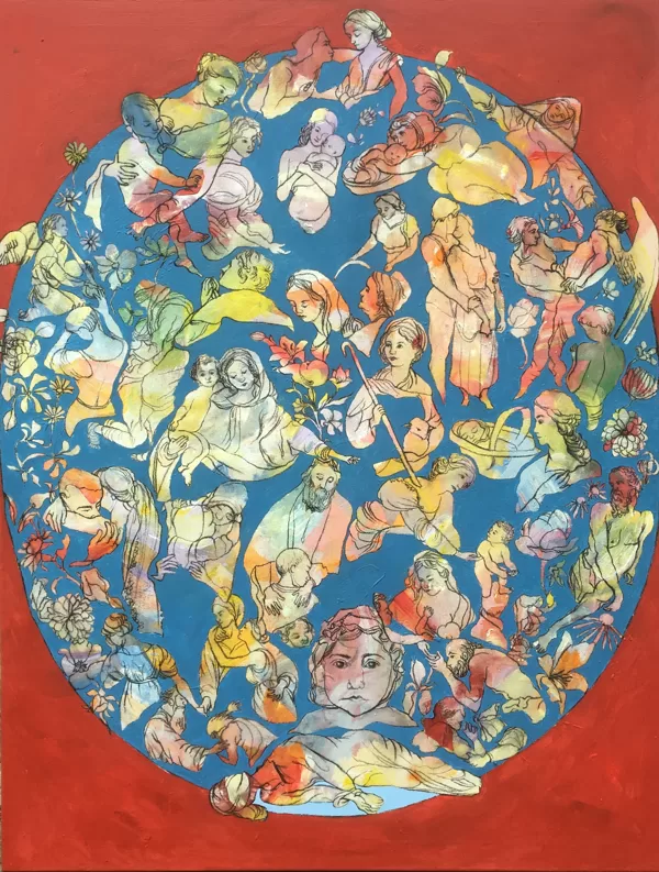 Liebe, 130 x 100 cm, Acryl und Kohle auf Leinwand, 2019, verkauft