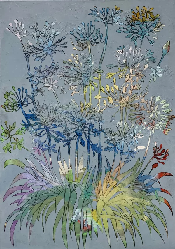 Liebesblume, 100 x 70 cm, Acryl und Kohle auf Leinwand, 2021