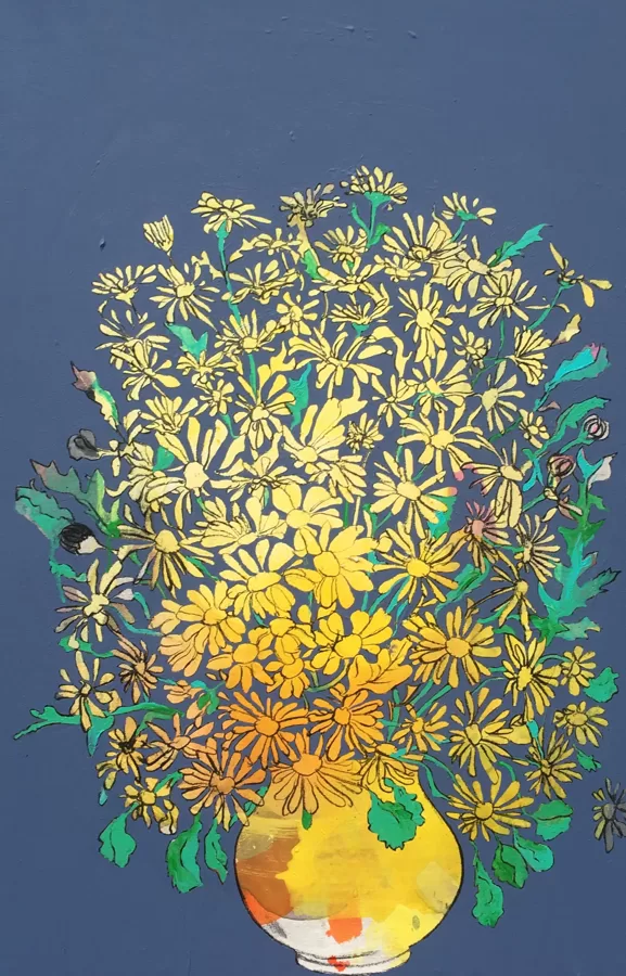 Mageritten I, 93 x 60 cm, Acryl und Kohle auf Leinwand, 2019, verkauft
