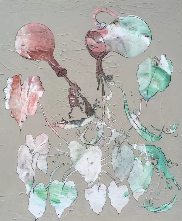 Quelle III, 120 x 100 cm, Acryl und Kohle auf Leinwand, 2017