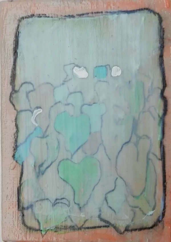 Pflanze, 18 x 13 cm, Acryl auf LW, 2014