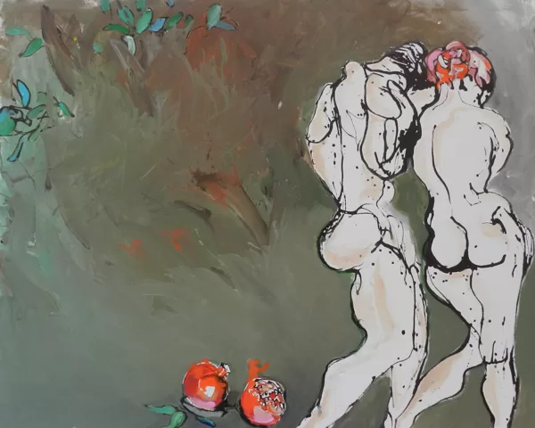 Die Vertreibung, 130 x 160 cm, Acryl auf Leinwand, 2011